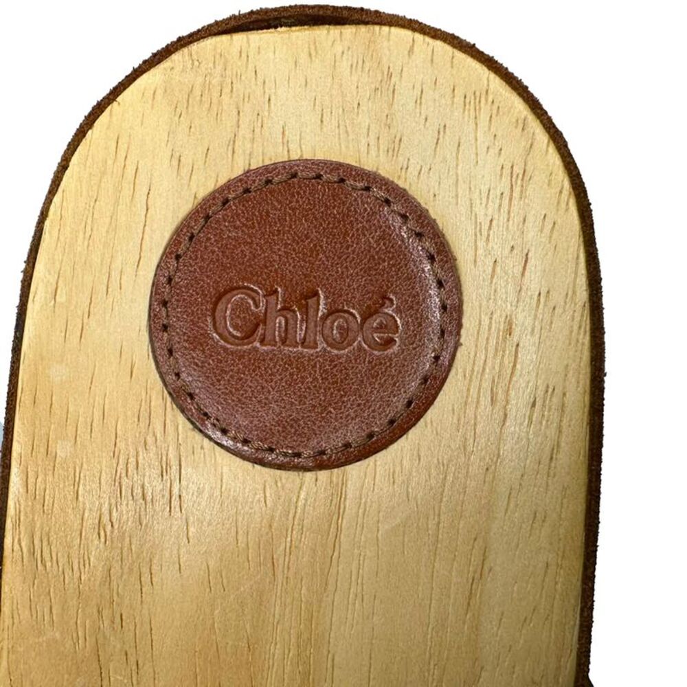 Chloé Joy Studded Clogs in Brown Suede - Picture 9 of 10